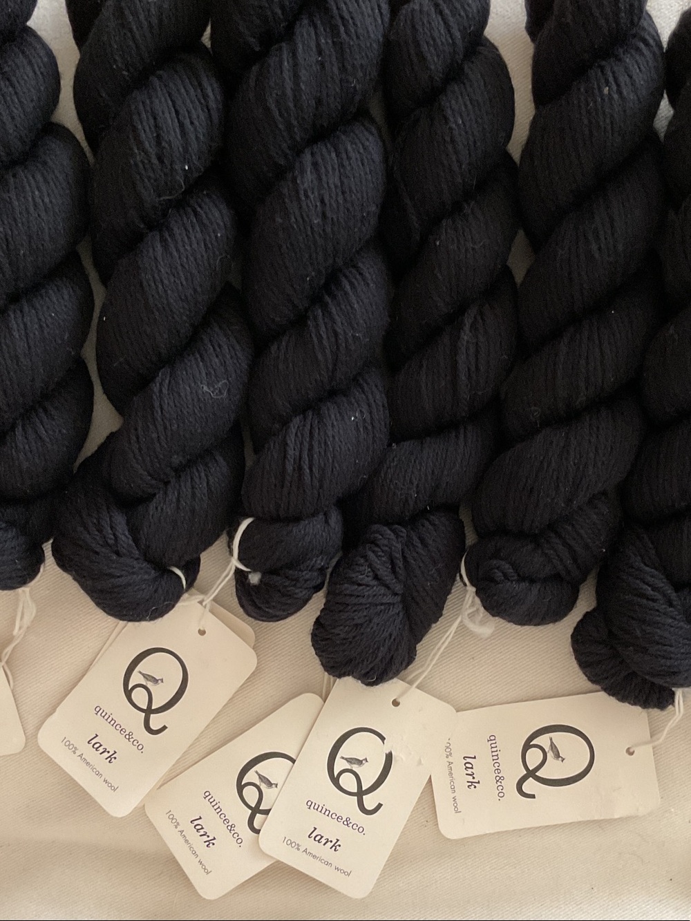 Quince Black Lark Wool Yarn Skeins